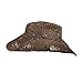 Brown Boho Hip Cowgirl Hat, Lace-Look Straw w/ Raffia Band - Shapeable Brim