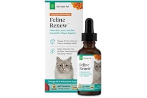 Ultimate Pet Nutrition Feline Renew, Advanced Omega-3 Immune, Joint, and Skin Connective Tissue Support Supplement for Cats, 30 Servings