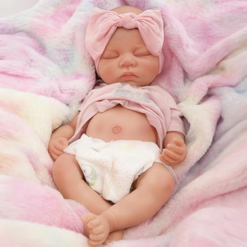 Brastoy Boneca Bebê Reborn Menina de Silicone Sólido Macio Realista 48cm Original Pode dar banho