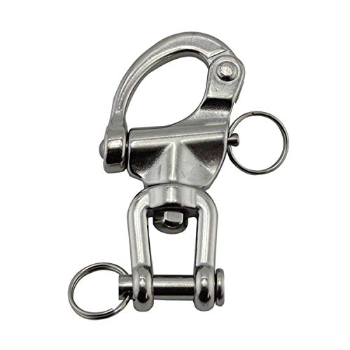 NRC&XRC Pair 2-3/4in(70mm) Jaw Swivel Snap Shackle 316 Stainless Steel for Sailboat Spinnaker Halyard &Diving - Thumbnail 3