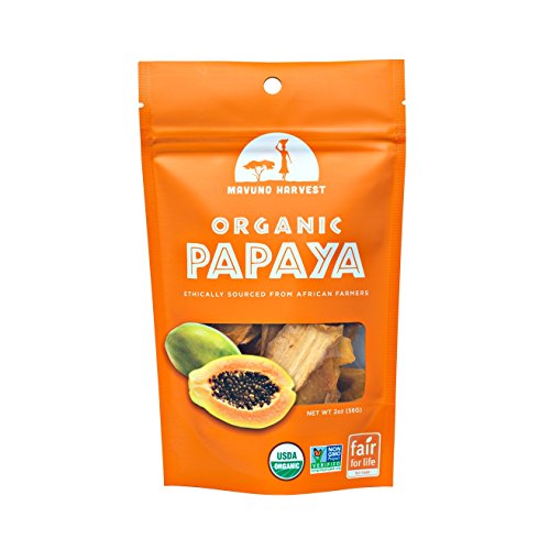 Mavuno Harvest Fair Trade Organic Dried Fruit, Papaya, 2 Ounce (Pack of 6)