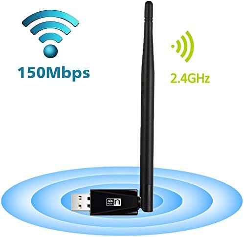 LOTEKOO 150Mbps USB WiFi Adapter with 5dBi Long Antenna, Wireless 802.11n/g/b Wifi Dongle Network Card Adapter for Desktop Laptop PC Windows 10 8.1 8 7 XP MAC OS