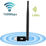 LOTEKOO 150Mbps USB WiFi Adapter with 5dBi Long Antenna, Wireless 802.11n/g/b Wifi Dongle Network Card Adapter for Desktop Laptop PC Windows 10 8.1 8 7 XP MAC OS