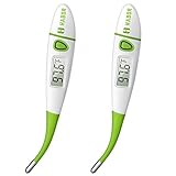 Oral Thermometer, Habor Digital Medical Thermometer Fast 10 Second Reading Rectal and Axillary Thermometer with Fever Alarm for baby Kids and Adults 2-Pieces