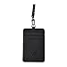Slim Credit Card Holder Wallet Mens Women Leather Id Card Case Neck Wallet Pouch (Black)