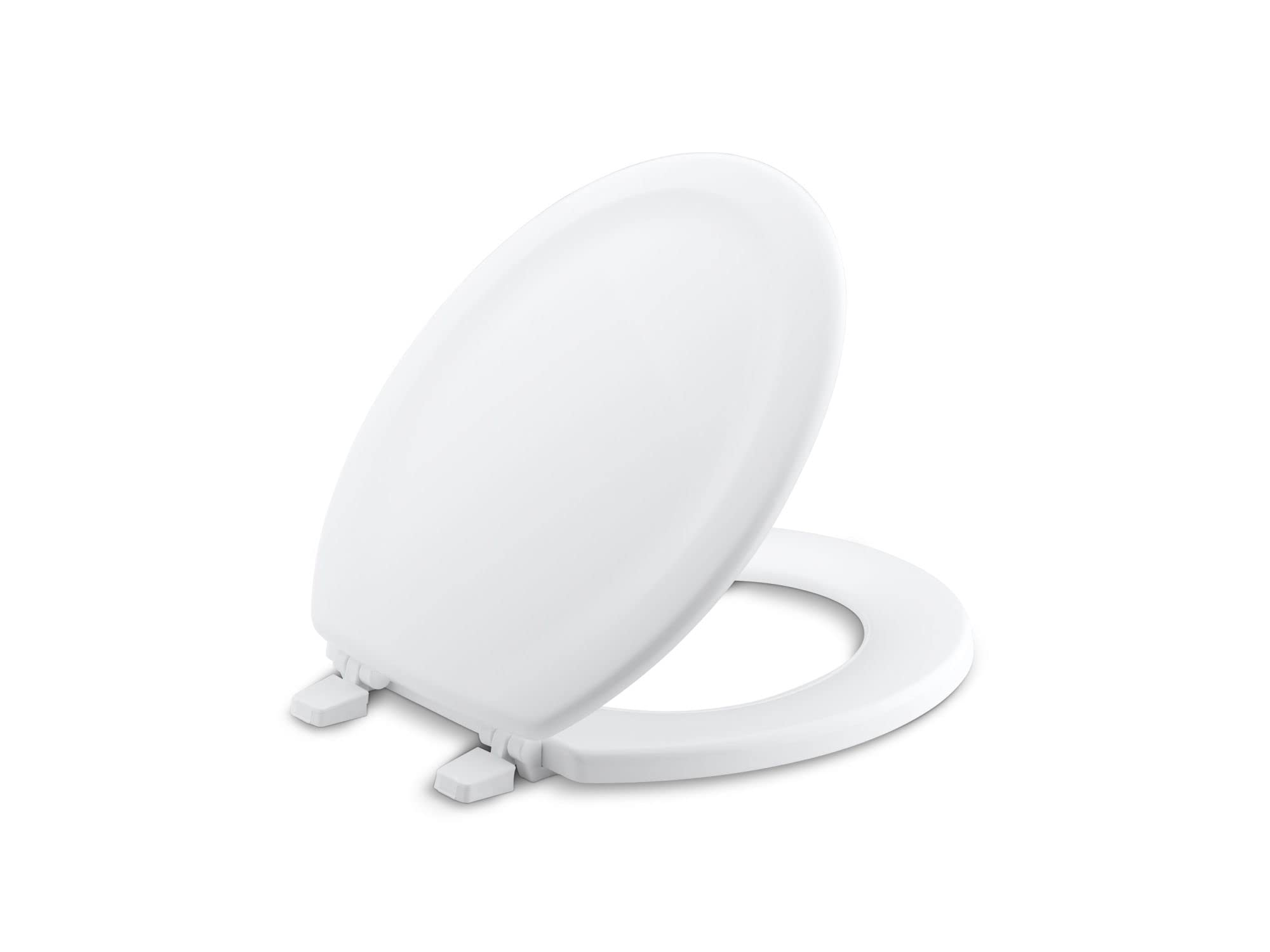 KOHLER K-4648-0 Stonewood Wooden Toilet Seat, White, One Size