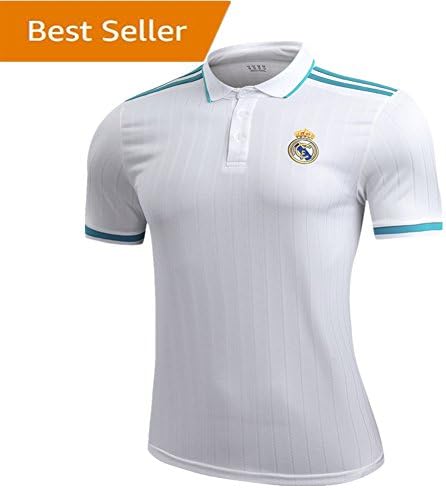 Real Madrid C Ronaldo Soccer Polo Tshirt Mens Organic Cotton Polo Shirts White Size M