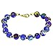 Glass Of Venice Murano Glass Bracelet Italian Millefiori Blue Mosaic Beads Handmade Blown Glass - Murano Glass Bracelets for Women