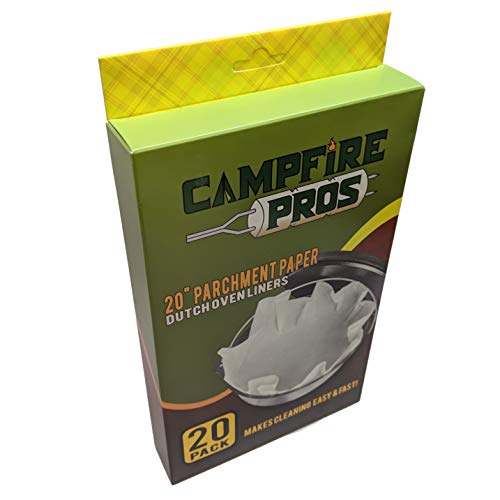 Dutch Oven Parchment Paper Liners, 20 Pack, 20 inches. By Campfire Pros