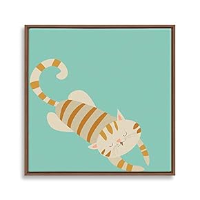 Framed Canvas Wall Art for Living Room, Bedroom Cute Cartoon Cats Canvas Prints for Home Decoration Ready to Hanging - 16x16 inches
