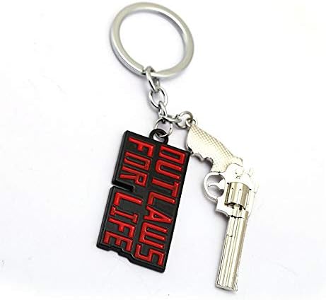 FITIONS - 4 Styles Red Dead 2 Redemption Key Chains Revolver Gun Model R Star Pendant Keychain Valentine llaveros