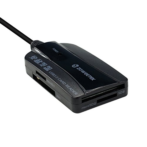 Zoweetek 3.0 USB 4-Slots SD Memory Card Reader with Dual SD Ports & Dual Micro SD Ports for SD, SDHC, SDXC, Micro SD/T-flash, MMC, Micro SDHC and Micro SDXC