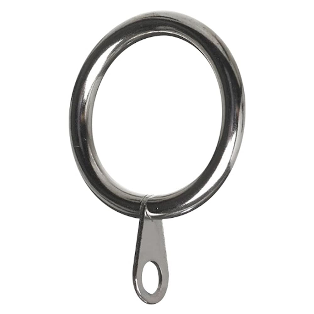 Merriway BH06183 (8 Pcs) Curtain Drapery Pole Rod Ring Fixed Eye Chrome Metal Inner Dimension 50mm - Pack of 8 Pieces