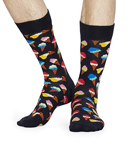 Happy Socks, Colorful Premium Cotton Food Themed Socks for Men and Women, Ice Cream, Black, 10-13 - Thumbnail 2