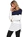 Sherosa Women's Color Block Blouses Crew Neck High and Low Hem Casual Tee Shirts Tunic Tops(Navy Blue,XL) …