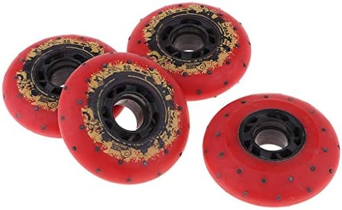B Baosity 4x Light Up Speed Skating Wheels Outdoor Inline Skate Fire Flash Wheels