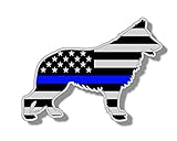 German Shepard Silhouette K9 Blue Line American Flag Subdued Sticker Decal for Car Truck Laptop Cup