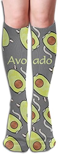 Avocado Cat Womens Knee High Socks Polyester Socks Stockings