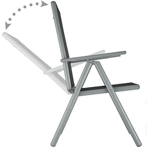 ADHW 8+1 Alu Sitzgruppe Gartenmöbel Gartengarnitur Tisch Stuhl Essgruppe Gartenset (Color : Silber-grau) – Bild 5