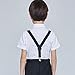 ESUPPORT Kids Y-Style Adjustable Elastic Sturdy Metal Clips PU Leather suspender Navy