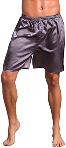 Pervobs Men Shorts Men's Shorts Silk Satin Pajama Sleepwear Homewear Robes Shorts Loungewear Underwear