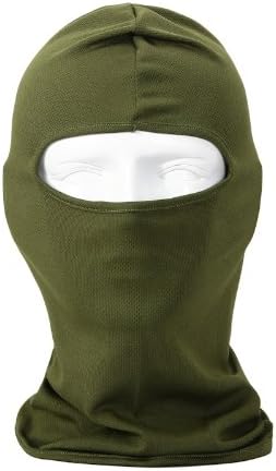 KeChang Lycra Fabrics Ultra-Thin Ski Face Mask Motorcycle Cycling Bike Warm Balaclava Bandana Hiking Skateboard Hood (army-green)