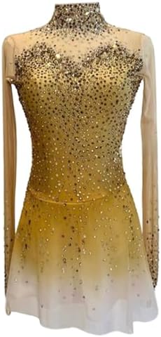 Amazon.com: Women Ice Figure Skating Dress Girls Gold Brown Solid  Rhinestones Quality Competition Dancewear : Clothing, Shoes & Jewelry