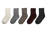 3 Pairs Winter Thick Wool Crew Socks Boy Girl Toddler Kids(Medium, Marled)