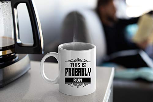 Veracco Keramik-Kaffeetasse mit Aufschrift "This Is Probably Rum", lustiges Geschenk für jemanden, der gerne trinkt, Junggesellenabschied, Gastgeschenk für Trauzeugen, Rum, Keramiktasse – Bild 6