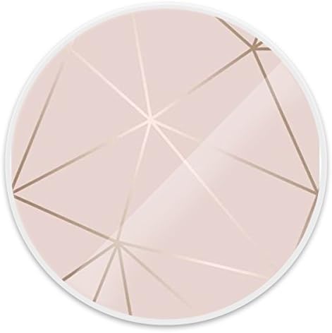 DIY Pop Out Mount Sockets, Multifunction Expanding Stand and Grip for iPhone, iPad, Smartphones, Tablets or Kindle - Rose Gold Shimmer Metallic Marble White