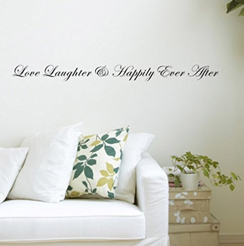 knmbb Quotes Vinyl Wall Art Decals Love Laughter and Happily Ever After for living room/bedroom home décor knmbb Quotes Vinyl Wall Art Decals Love Laughter and Happily Ever After for living room/bedroom home décor
