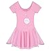 Arshiner Girls Ballet Leotard with Chiffon Tutu Skirt Dance Wear Short Sleeve Toddler Ballerina Outfit Dress Pink