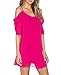 lymanchi Women Chiffon Cut Out Cold Shoulder Summer Trumpet Sleeve Spaghetti Straps Dress Top