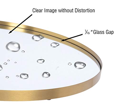 Round Mirror for Bathroom, Gold Circle Mirror for Wall Mounted, 30'' Modern Brushed Brass Metal Frame Round Mirror For Wall Decor, Vanity, Living Room, Bedroom
