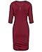 BIUBIU Women's Cold Shoulder Bodycon Bandage Club Party Midi Dress Wine Red XL