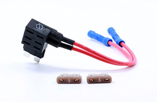 LumisionDual Fuse Tap Regular ATO ATC APR with 5 AMP Fuses Automotive Boat RV 2 Leads Adds 2 positive lines add-a-circuit