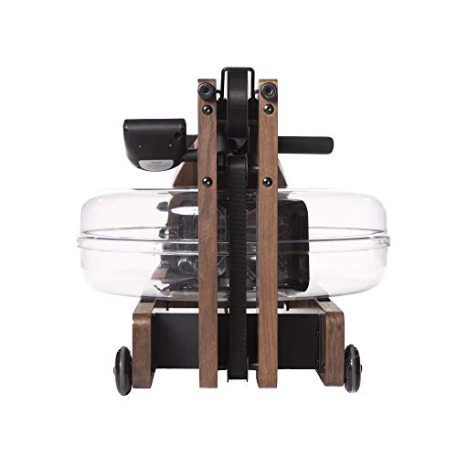 Incline Fit Wood Water Rowing Machine with Monitor, Walnut