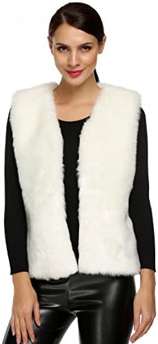 VOG Women's Faux Fur Vest Sleeveless Coat Cool Style Winter Waistcoat