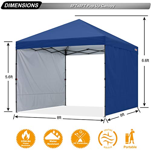ABCCANOPY 2.4x2.4M Pavillon Outdoor Easy Pop-up-Überdachungszelt mit 2 Seitenwände,Navyblau – Bild 3