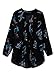 ZXZY Women Bohemian Floral Print Shirts and Blouses BLACK CHIFFON BLOUSE