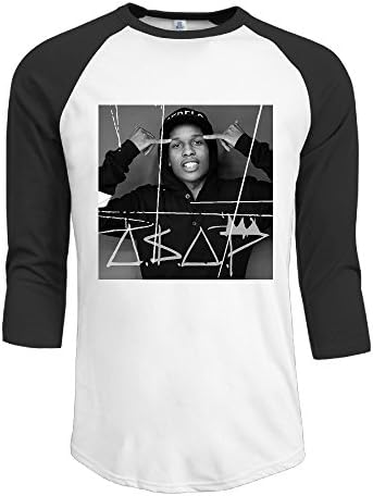 SKOMC Asap Rocky 3/4 Sleeve Baseball T-shirts For Mens Black