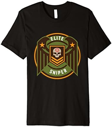 Military StyleCoGamer Badge Prize Elite Snipers Headshot Skull Shirt