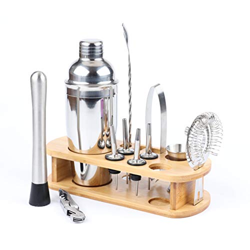 ESGT Cocktailherstellungsset, Cocktail Shaker Mixer 750ml Edelstahl Bar Werkzeugset Barkeeper Kit Mit Holzständer… – Bild 6