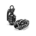 Pair of Black Motorcycle Tire Wheel Valve Stem Caps Grenade Compatible with Harley Davidsons, Suzuki, Honda, Kawasaki, Yamaha, Metric Cruisers, Sport Bikes, Choppers
