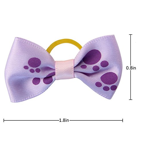 MEWTOGO 30 pcs/15 pairs Pet Hair Bows With Rubber Bands-Dog Hair Accessories with Different Pattern (rubber band)