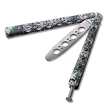 LetsFunny Butterfly Knife Trainer Enhanced Practice Training Knife Tool Unsharpened Blade No Offensive practice, good for Beginners and boys (Camouflage)
