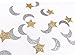 Double-Side Gold Glitter Star and Glitter Silver Moon Confetti Wedding Bithday Parties Bridal Shower Confetti Baby Shower Decorations Table Scatters Setting, 200pcs