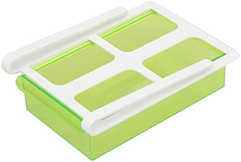 Fridge Organizer 20.3cm14.7cm6.7cm Slide Fridge Freezer Organizer Refrigerator Storage Rack Shelf Drawer Storage Box 2 PCS Green