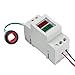 DROK Rail Type Voltage Current Meter Digital Multimeter Voltmeter Ammeter AC 80-300V Voltage Tester 0-99.9A Amp Meter with Current Transformer