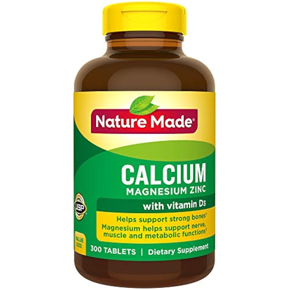 Nature Made Calcium, Magnesium Zinc With Vitamin D3, 300 Count For Bone